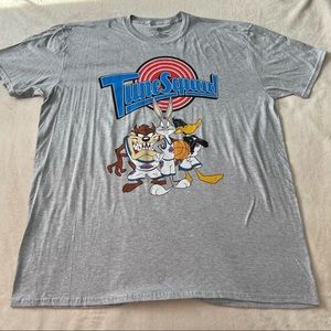 Space Jam Mens Gray Graphic Tune Squad TShirt XXL